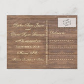 Houten Vat Bruiloft SAVE THE DATE Aankondigingskaart (Achterkant)