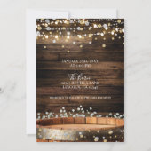 Houten Vat & Lichten Moderne Glam Bruiloft Kaart (Achterkant)