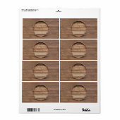 Houten Vat Trouw Wijnlabel in Rustieke Stijl Etiket (Full Sheet)