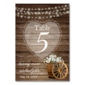 Houten vat, Witte Bloemen - Tafelnummer (Achterkant)