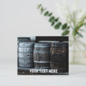  houten vaten met CustomText Briefkaart (Staand voorkant)