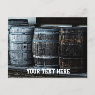 houten vaten met CustomText Briefkaart