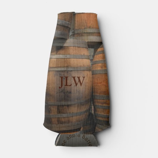 Houten Vaten Vaten Monogrammed Fotografisch Flesjeskoeler (Voorkant)