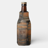 Houten Vaten Vaten Monogrammed Fotografisch Flesjeskoeler (Fles Voorkant)