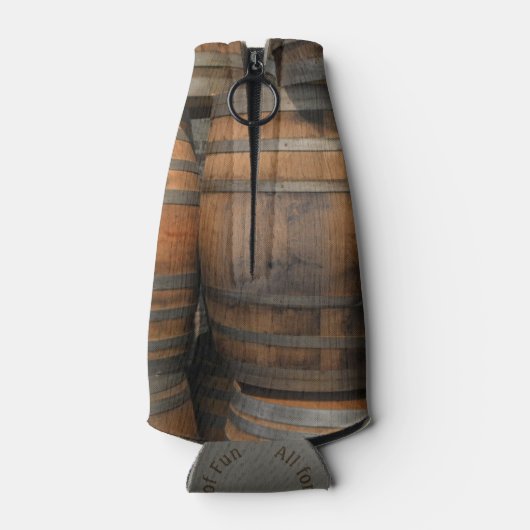 Houten Vaten Vaten Monogrammed Fotografisch Flesjeskoeler (Achterkant)