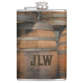 Houten Vaten Vaten Monogrammed Fotografisch Heupfles (Voorkant)