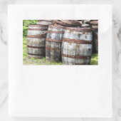 Houten Vatvaten Rechthoekige Sticker (Tas)