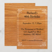 Houten Verjaardag Uitnodiging (Voorkant / Achterkant)