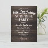 Houten Verjaardag Verrassing Rustieke Mannen Vrouw Kaart (Staand voorkant)