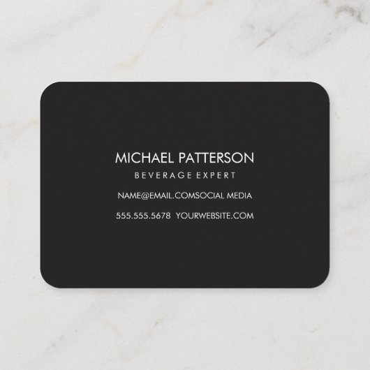 Houten vierkant element Beers Rustic met monogram Visitekaartje (Achterkant)