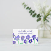 Houten viooltjes Waterverf Flowers Visitekaartje (Staand voorkant)