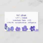 Houten viooltjes Waterverf Flowers Visitekaartje (Achterkant)