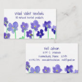 Houten viooltjes Waterverf Flowers Visitekaartje (Voorkant / Achterkant)