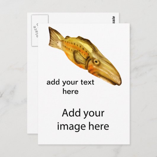 houten vis briefkaart (Voorkant / Achterkant)