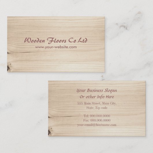 Houten Visitekaartje (Voorkant / Achterkant)