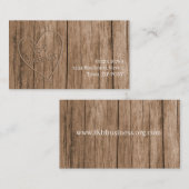 houten visitekaartje met snijwonden (Voorkant / Achterkant)