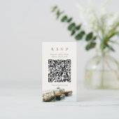 Houten Vissersboot Amalfi Kust QR Code RSVP Kaart (Staand voorkant)