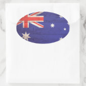 Houten vlag van Australië Ovale Sticker (Tas)