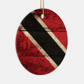 Houten vlag van Trinidad en Tobago Keramisch Ornament (Rechts)