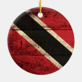 Houten vlag van Trinidad en Tobago Keramisch Ornament (Achterkant)