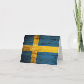Houten vlag Zweden Kaart (Voorkant)