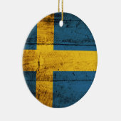 Houten vlag Zweden Keramisch Ornament (Rechts)