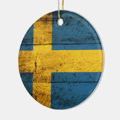 Houten vlag Zweden Keramisch Ornament (Links)