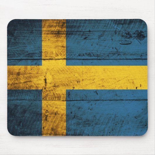 Houten vlag Zweden Muismat (Voorkant)