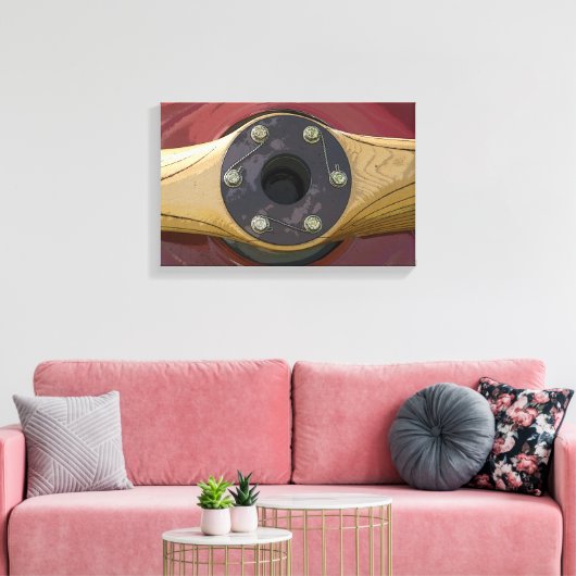 Houten vliegtuigpropeller canvas afdruk (Insitu (Woonkamer))