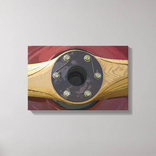 Houten vliegtuigpropeller canvas afdruk (Voorkant)