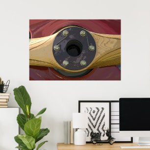Houten vliegtuigpropeller poster