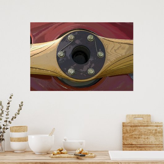 Houten vliegtuigpropeller poster (Keuken)
