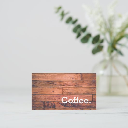 Houten vloer Eenvoudige Loyalty Coffee Punch Card (Staand voorkant)