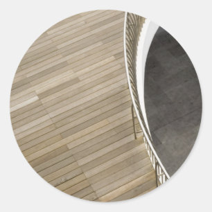 Houten vloerbedekking ronde sticker