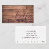 Houten vloerbloem Loyalty Coffee PunchCard (Voorkant / Achterkant)