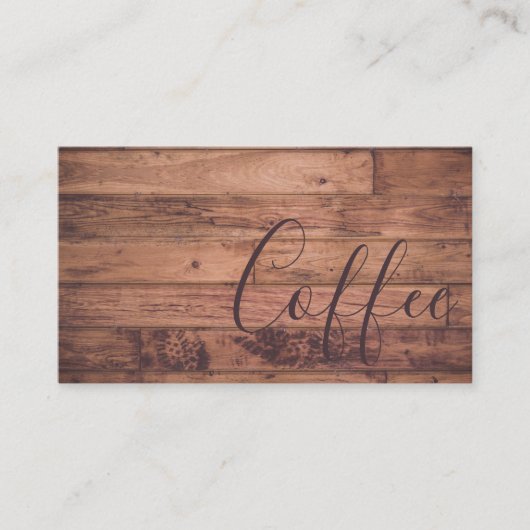 Houten vloerbloem Loyalty Coffee PunchCard (Voorkant)