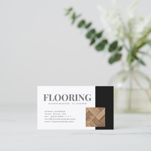 Houten vloeren/hardhouten vloeren Koele Kaart Visitekaartje (Staand voorkant)