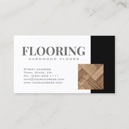 Houten vloeren/hardhouten vloeren Koele Kaart Visitekaartje (Voorkant)