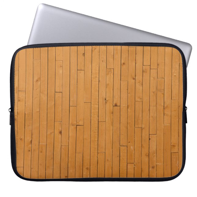 Houten vloerplaten laptop sleeve (Voorkant)