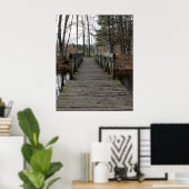 Houten voetgangersbrug poster (Thuiskantoor)