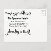 Houten Vogelhuis Foto "We hebben verplaatst" Opmer Aankondigingskaart (Achterkant)