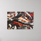 houten vuur canvas afdruk (Voorkant)