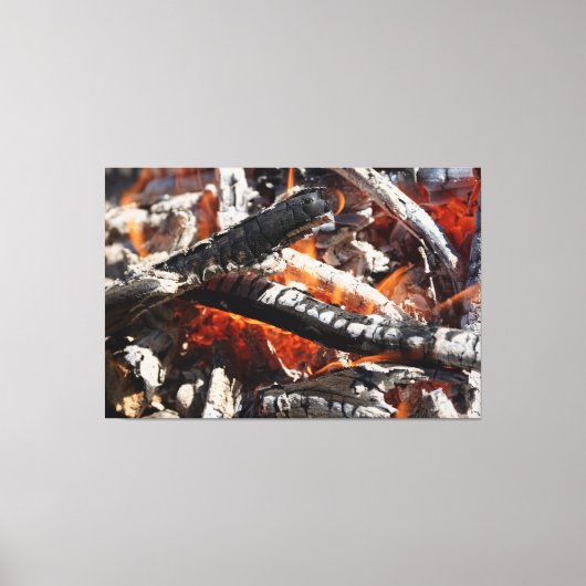 houten vuur canvas afdruk (Voorkant)