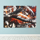houten vuur canvas afdruk (Insitu (Houten vloer))