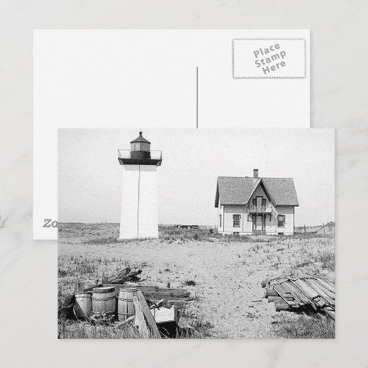 Houten vuurtoren briefkaart (Voorkant / Achterkant)