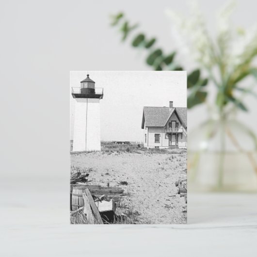 Houten vuurtoren briefkaart (Staand voorkant)