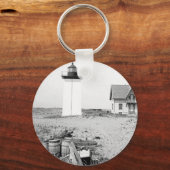 Houten vuurtoren sleutelhanger (Voorkant)