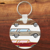 houten wagen van het trimstation sleutelhanger (Voorkant)