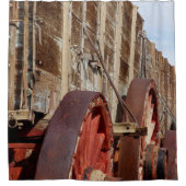 Houten Wagon Rustiek Country Douchegordijn (Voorkant)