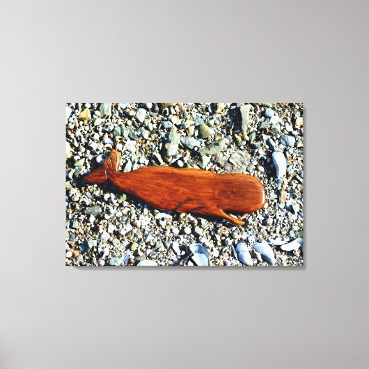 houten walvis gewikkeld in canvas afdruk (Voorkant)